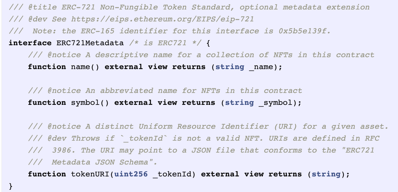 ERC-721 spec